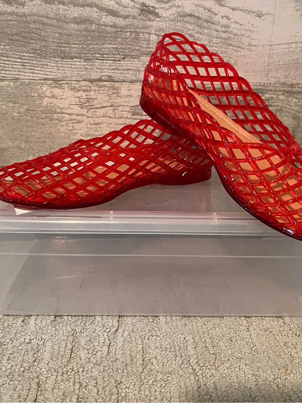 INC Red Jelly Flats - never worn - Picture 2 of 5